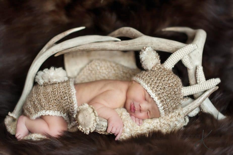 Knitted baby sale deer outfit