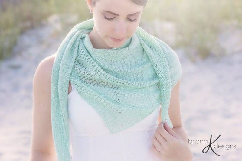 Light Summer Knit Shawl Wrap by Briana K Designs