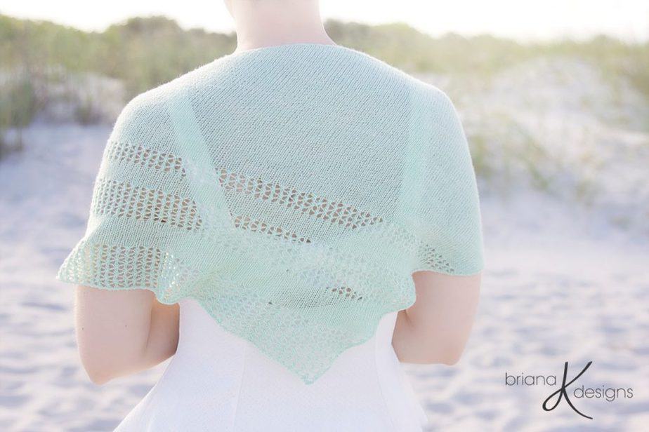 Light Summer Knit Shawl Wrap by Briana K Designs