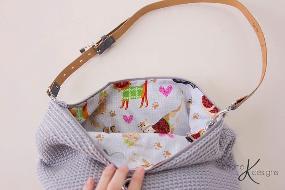 Cat Crochet Yarn Project Bag by Briana K Designs