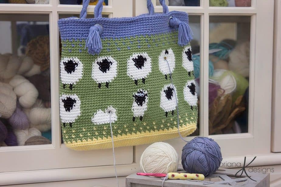 Sheep Crochet Lamb Project Bag by Briana K Designs