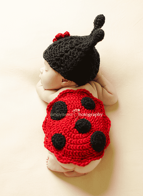 Ladybug Hat and Diaper Cover Set by Briana K Designs