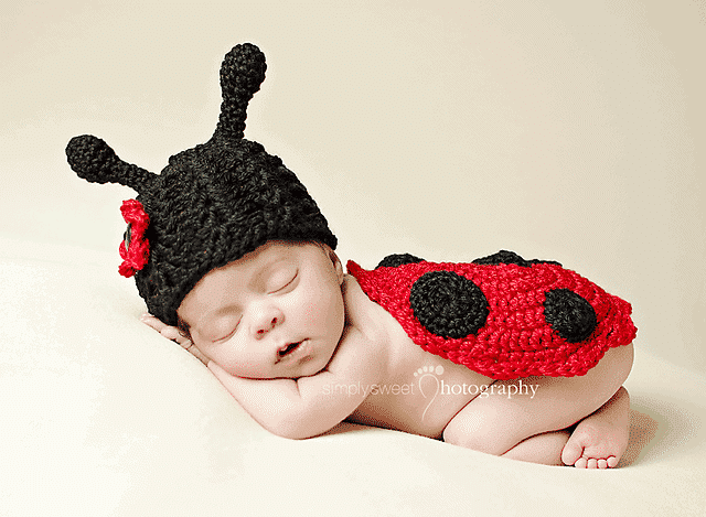 Ladybug Hat and Diaper Cover Set by Briana K Designs