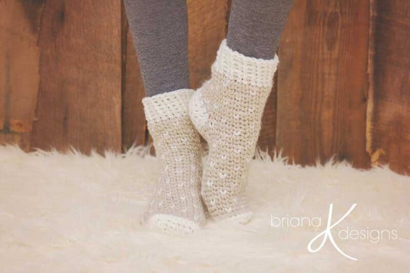 Winter Crochet Slipper Sock Pattern