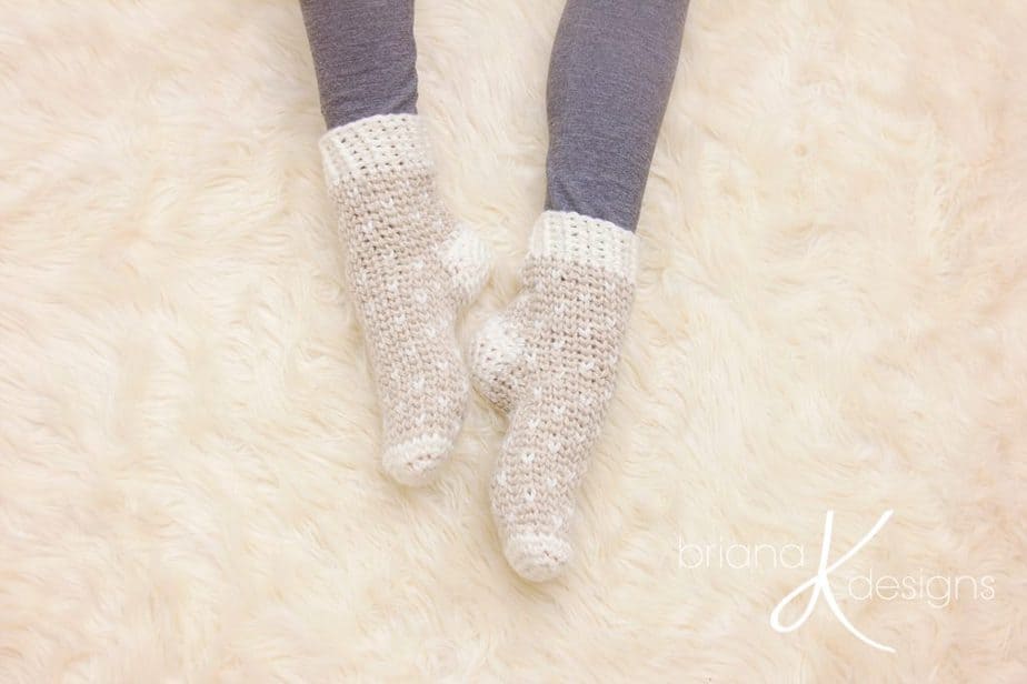 FREE Pattern] Cozy Crochet Slipper Socks Made with Caron Chunky Cakes Yarn!