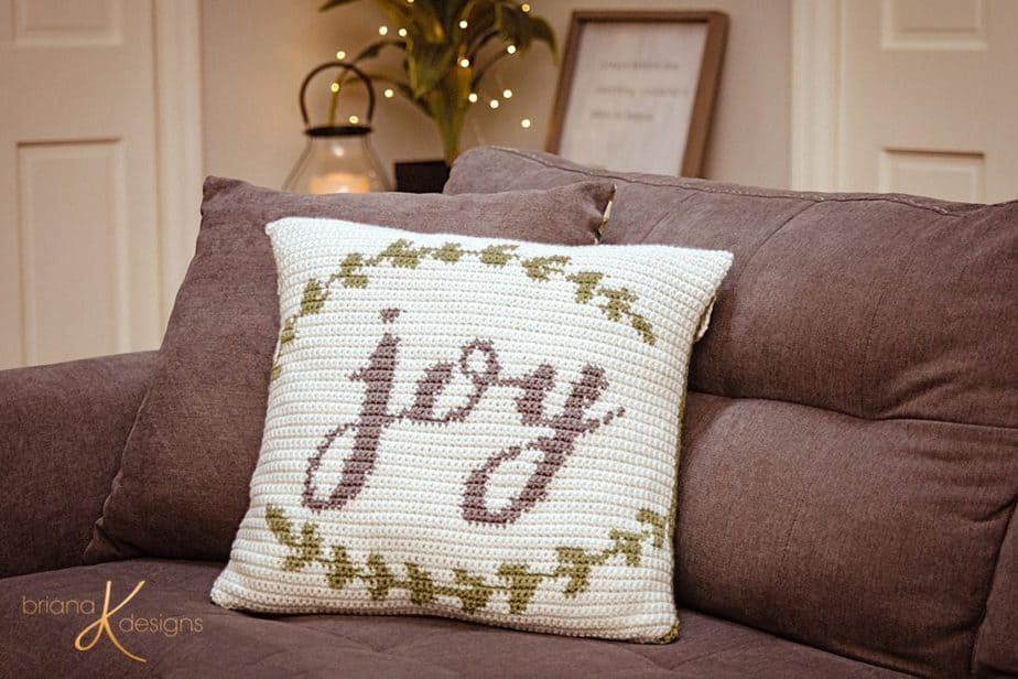 Joy Crochet Pillow