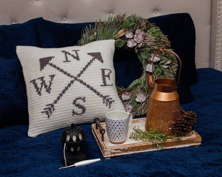 Compass Crochet Free Pillow Pattern by Briana K Designs