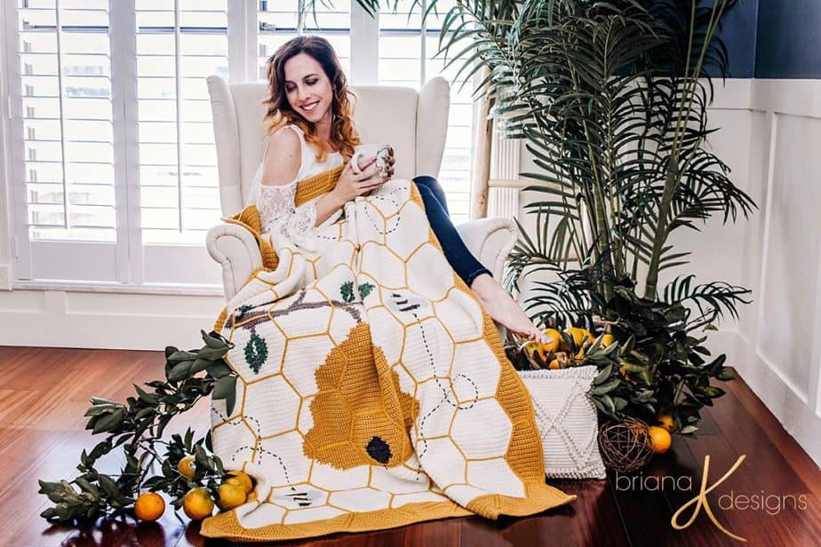 Buzzing Beehive Blanket Crochet Pattern by Briana K Designs