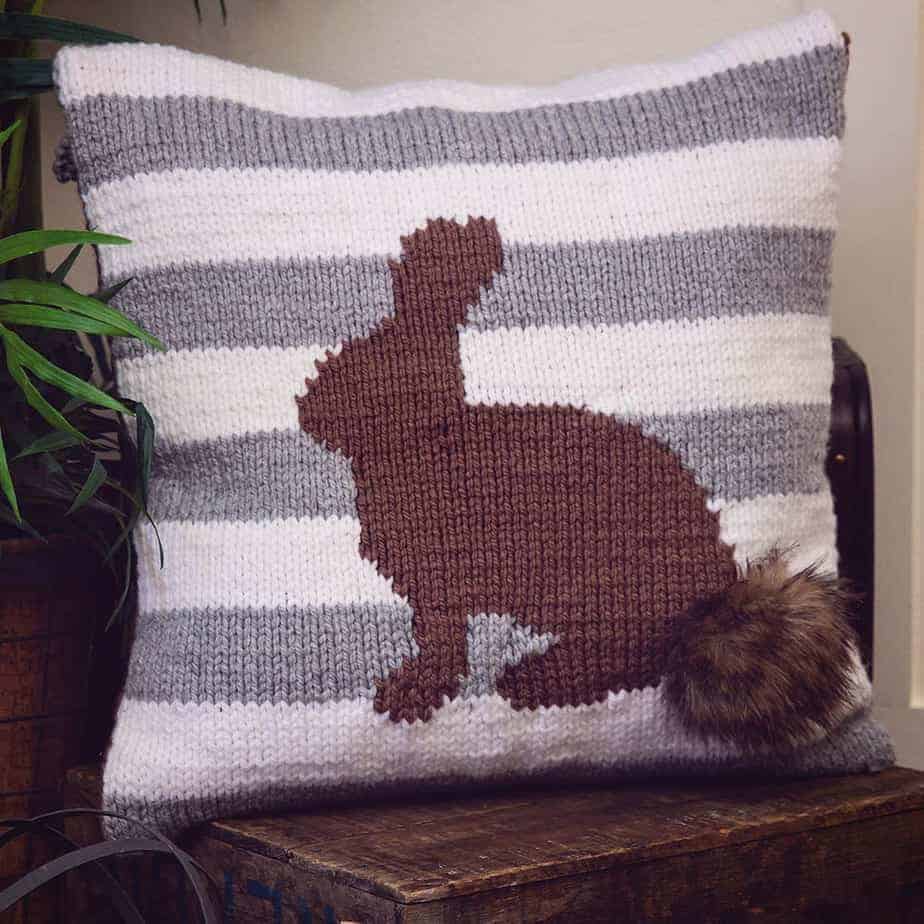 bunny knit pillow pattern