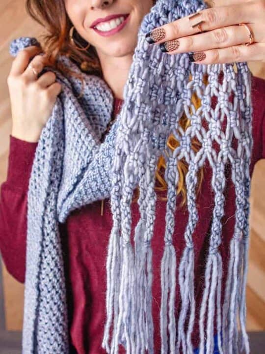 Boho crochet macrame wrap shawl pattern