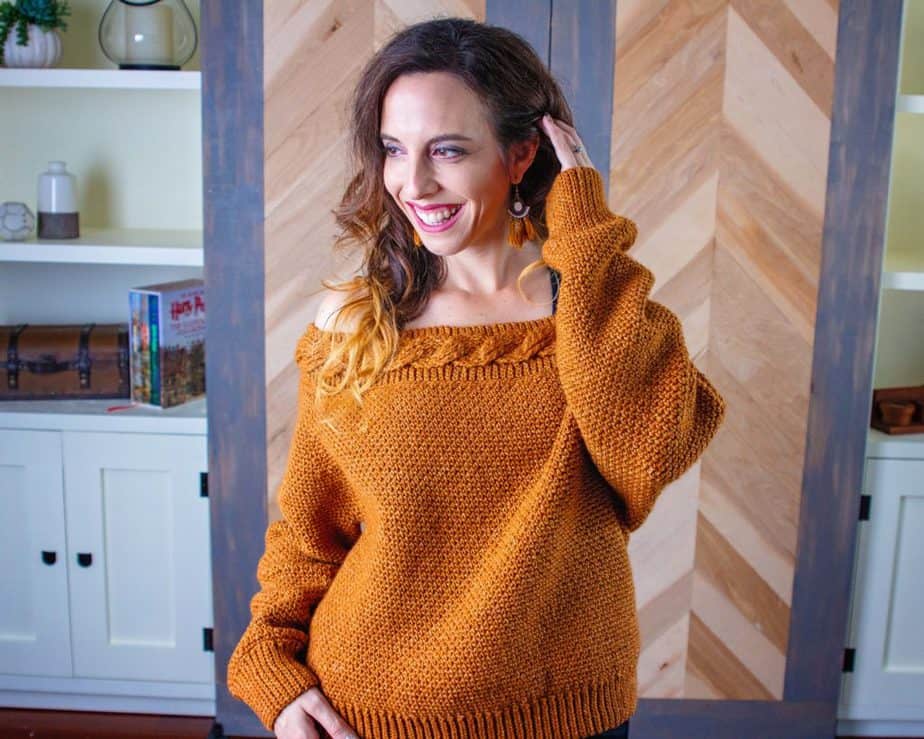 Valencia Infinity Cable Crochet Sweater - Briana K Designs