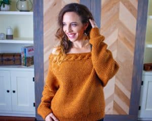 Valencia Infinity Crochet Cable Sweater by Briana K Designs