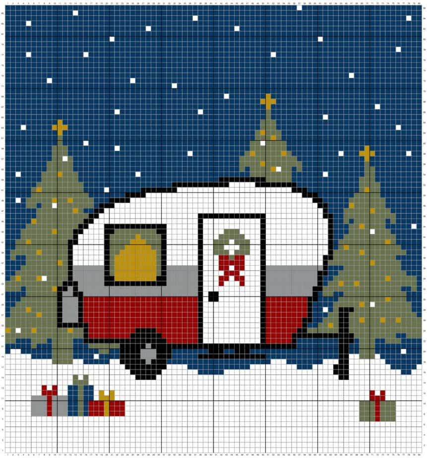 Holiday Christmas Camper Pillow Cover by Briana K Designs