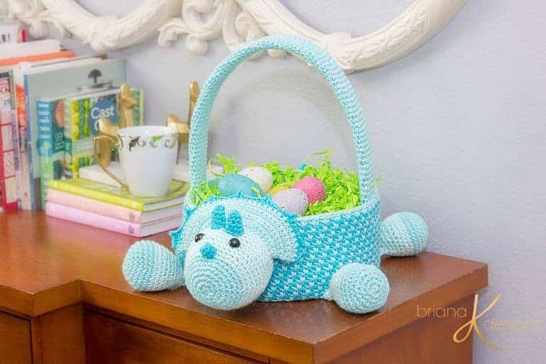 Dinosaur Crochet Easter Basket