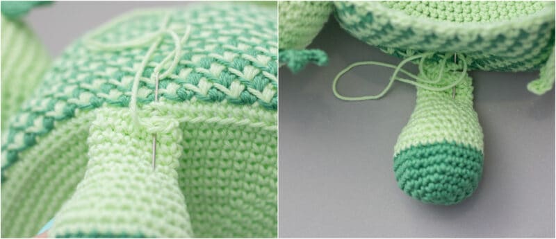 How to make a crocheted teddy bear with an Easter basket design.