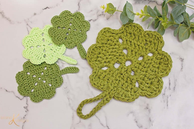Shamrock St. Patrick Crochet Pot Holder by Briana K Designs