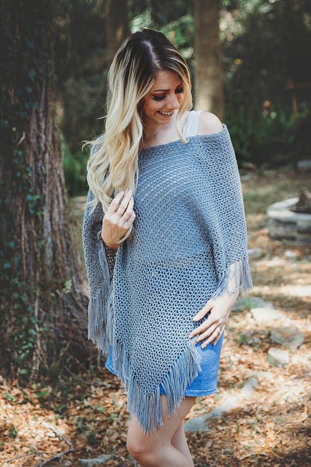 Crochet Beginner Lace Weight Poncho Pattern