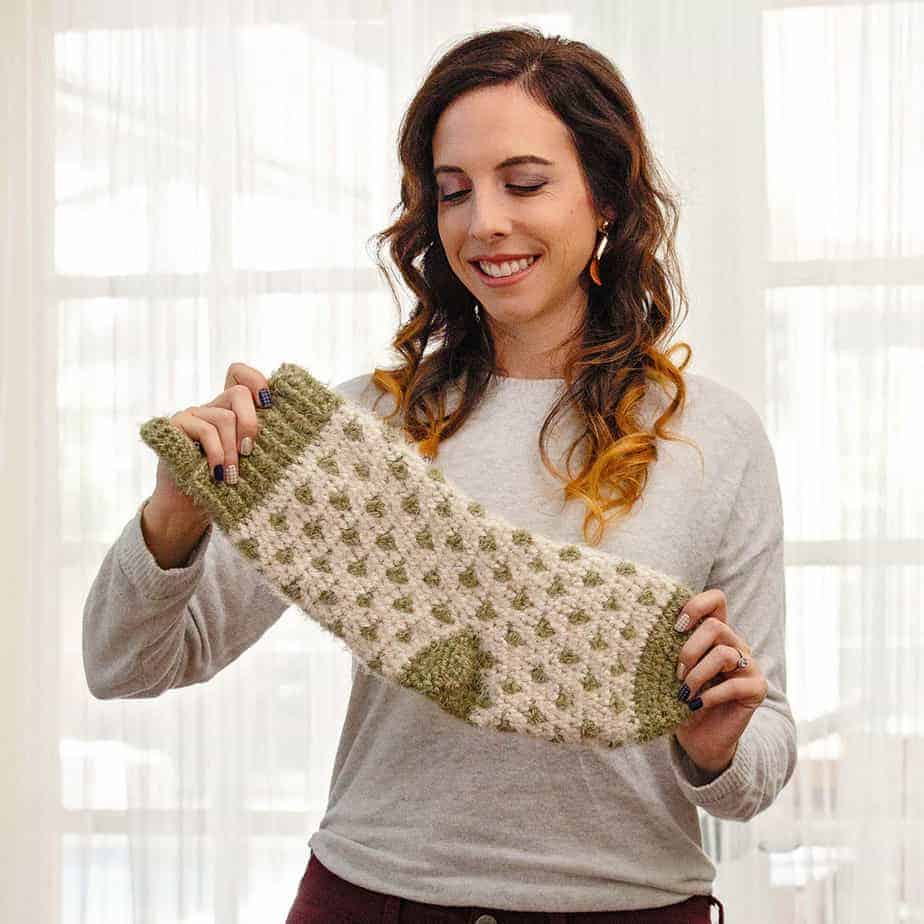 Polka Dot Crochet Christmas Stocking Free Pattern