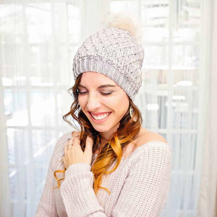 Quilted Lattice Crochet Hat with Textured Fabric - Free Pattern