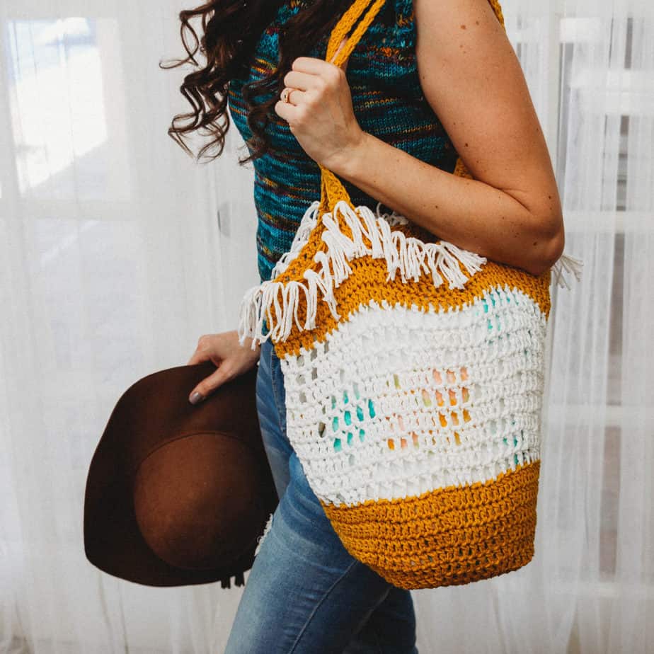 Crochet Boho Grocery Bag - Briana K Designs