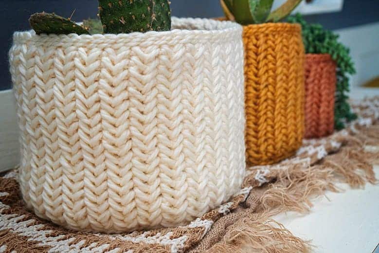 Crochet Herringbone Stitch Basket Patter