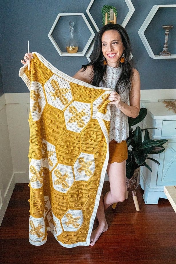 Crochet beehive blanket online pattern