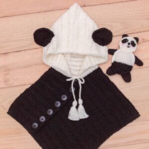 panda crochet poncho pattern