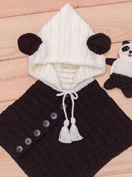 panda crochet poncho pattern