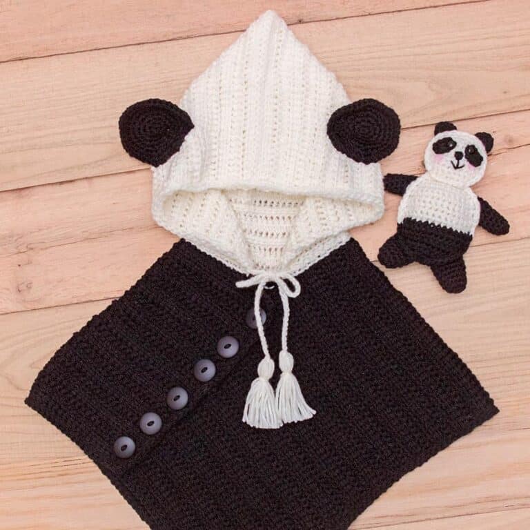 Free Panda Bear Crochet Poncho & Buddy Pattern