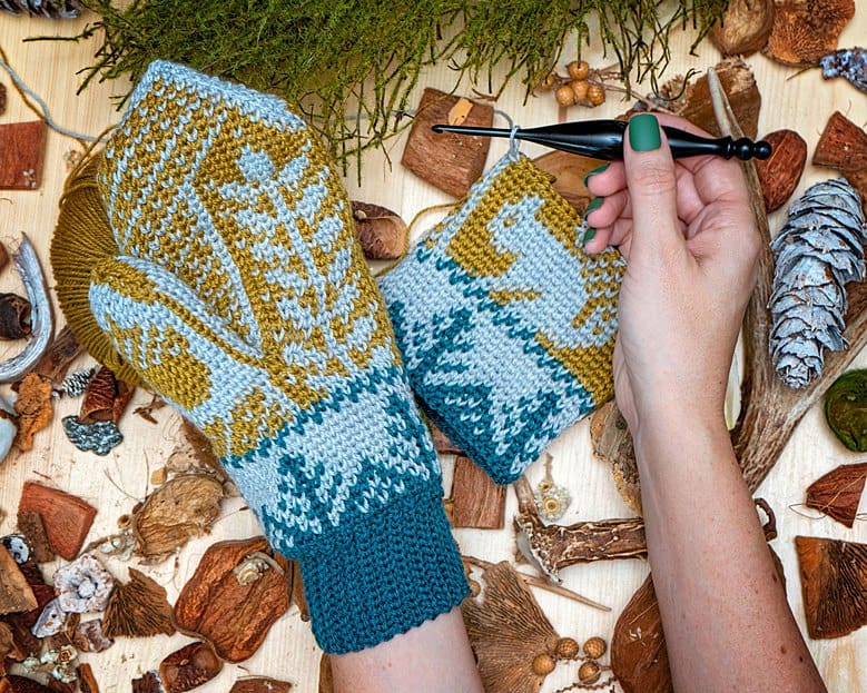 Squirrel Mitten Fair Isle Crochet Pattern