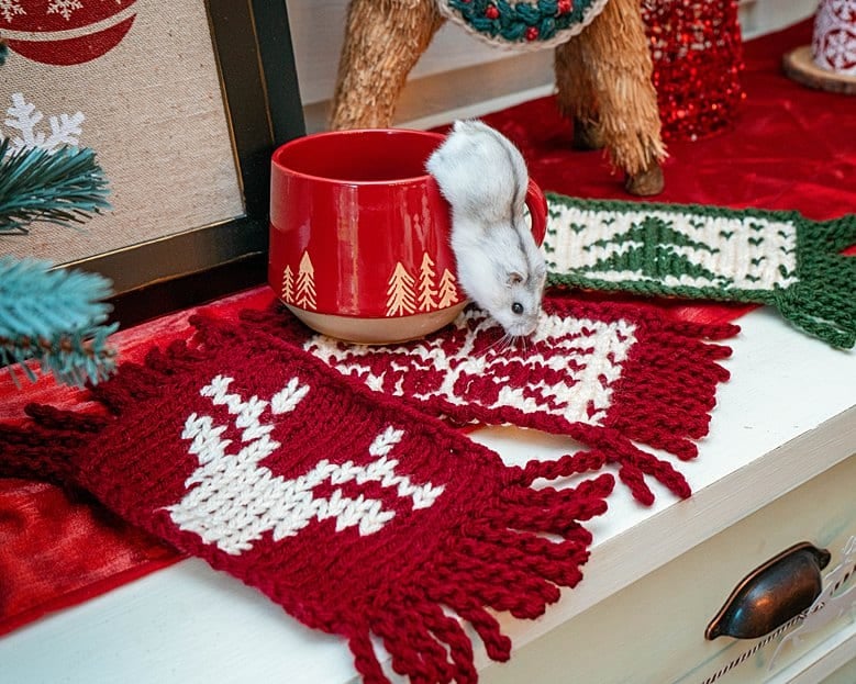 Holiday Mug Rug Knit