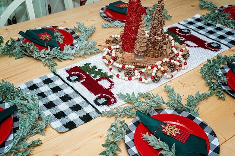Christmas Market Quilted Table Runner 38 x 13 
