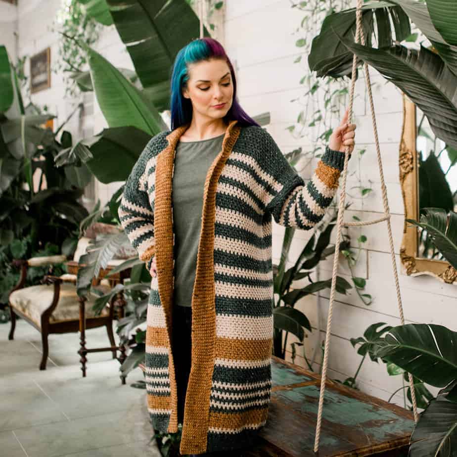 Crochet a Flat Cardigan with this Easy Crochet Duster Pattern