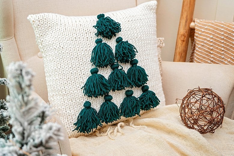 5 Little Monsters: Cable Loop Crocheted Pillow