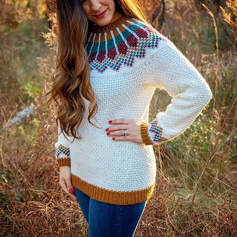 FAIR ISLE SPLIT-NECK SWEATER