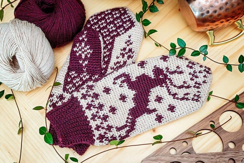 Deer Fair Isle Mitten Pattern