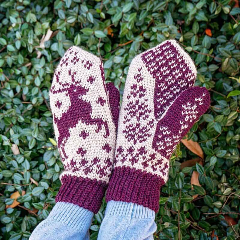 Deer Fair Isle Mitten Pattern