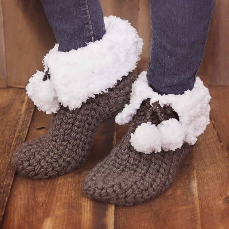 Quick and Cushy Slippers Crochet Pattern