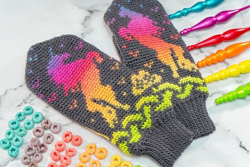 Unicorn Crochet Pattern for Adult Mittens