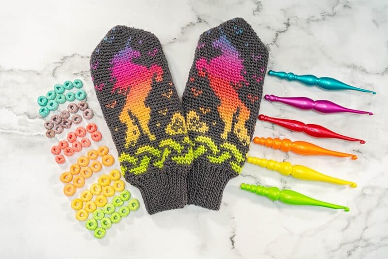 Unicorn Crochet Mitten Pattern