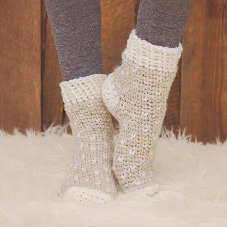 Comfy Cozy Winter Crochet Slipper Sock Pattern