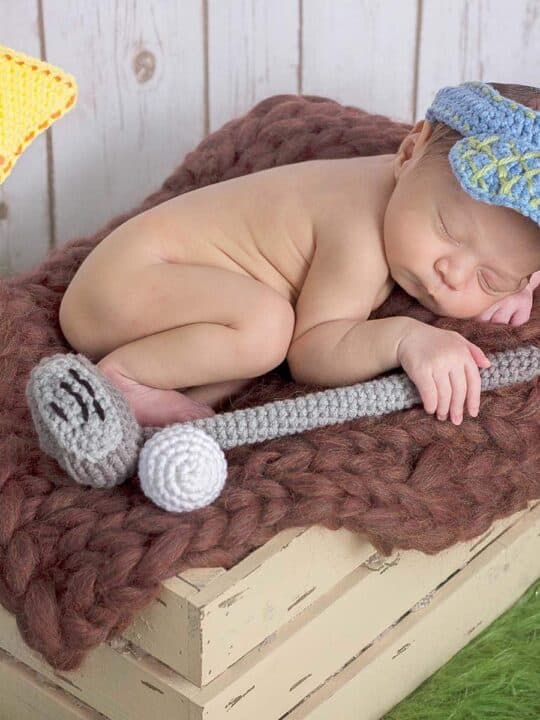 golf baby crochet outfit