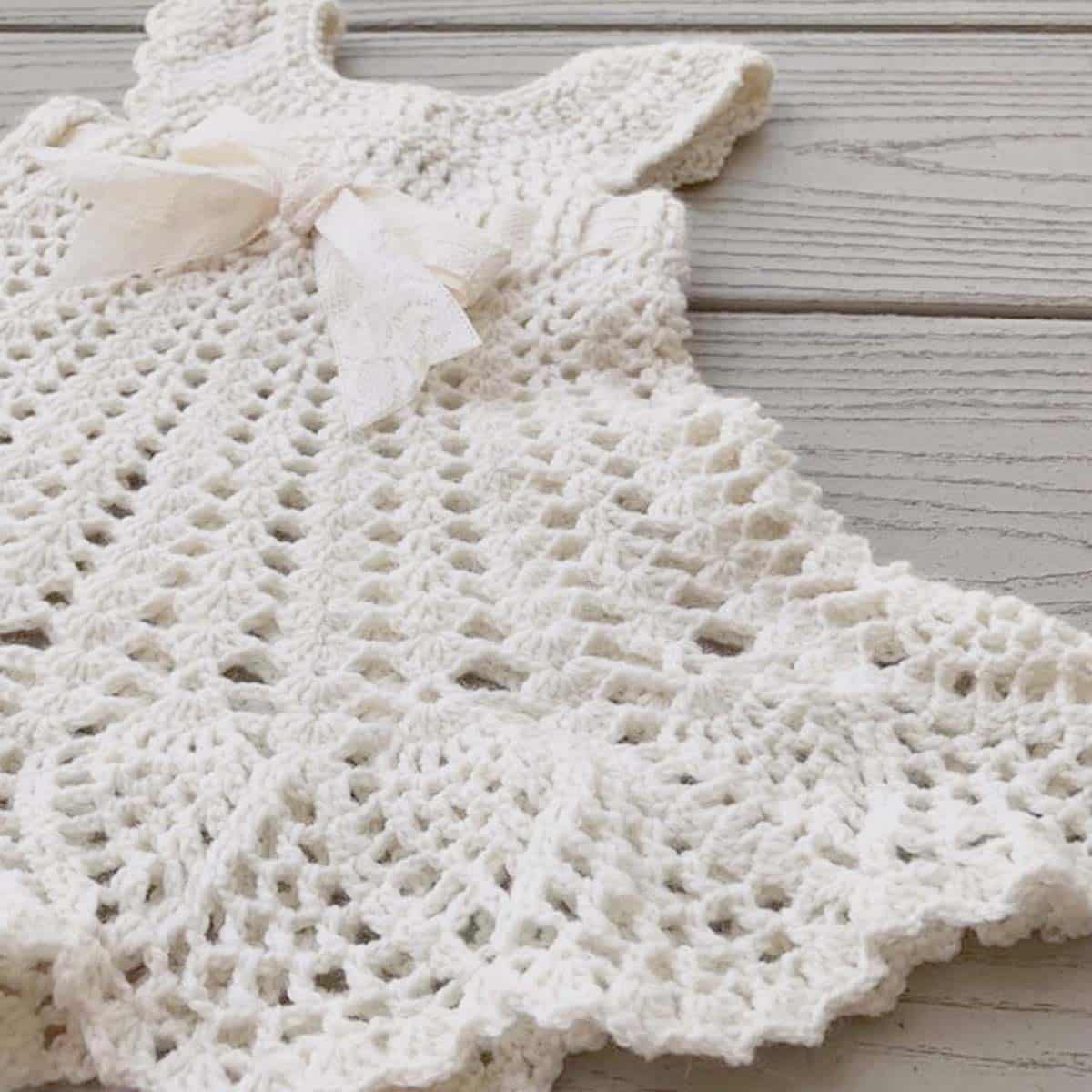 Pineapple Stitch For A Precious Baby Heirloom Crochet Dress