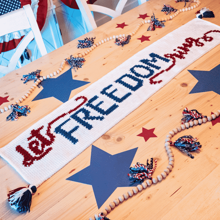 Let Freedom Ring Crochet Table Runner Pattern