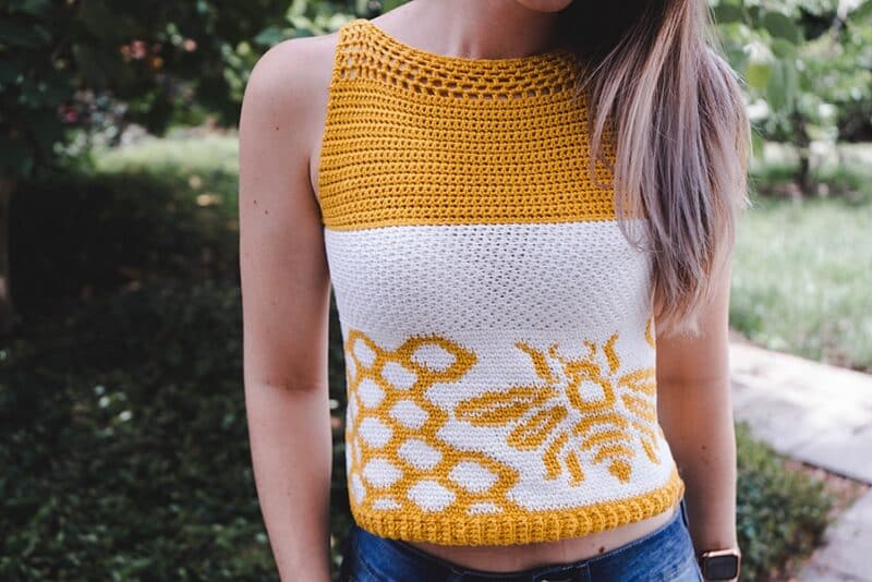 Queen Bee Crochet Tank Top Pattern - Briana K Designs