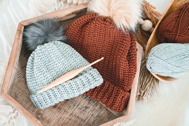 Easy Hat Crochet Kit. Hat Crochet Kit. Winter Hat. Simple Crochet Kit.  Pattern by Wool Couture 