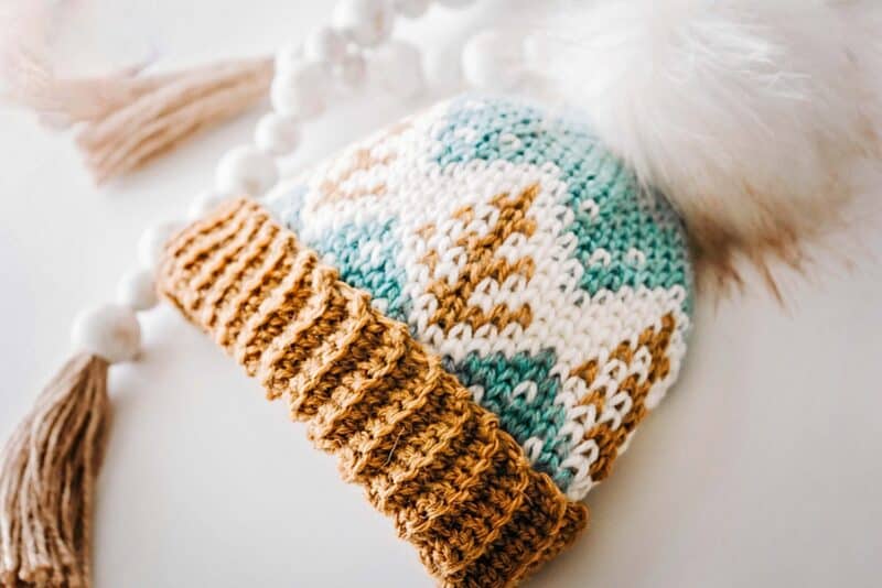 PATTERN: Maker Beanie Crochet Pattern Crochet Fair Isle Hat Tapestry Crochet  Tutorial Knit Like Stitch Adult Winter Toque 