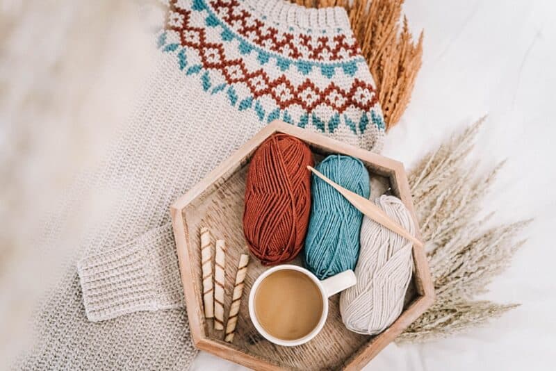 Fair Isle crochet colorwork sweater and dress