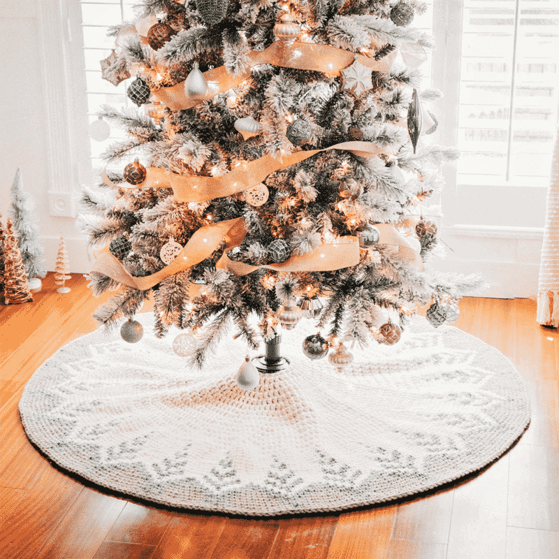 Saia de árvore de Natal de crochê