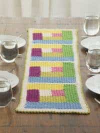 colorful crochet table runner